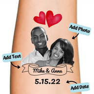 Custom Anniversary Ribbon Temporary Tattoo