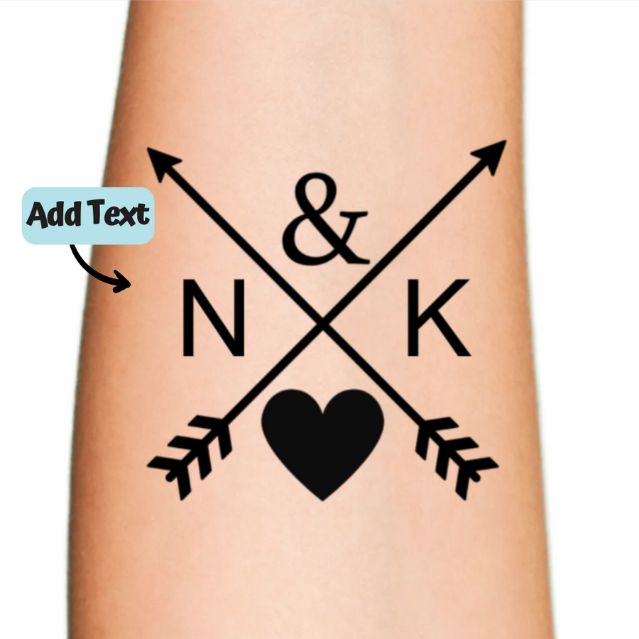 Wedding Arrows Custom Temporary Tattoo