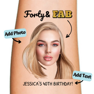 Birthday and Fab Custom Temporary Tattoo