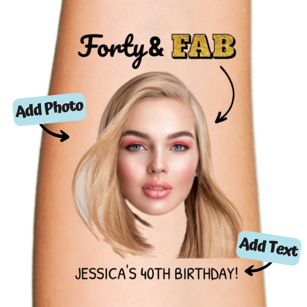 Birthday and Fab Custom Temporary Tattoo