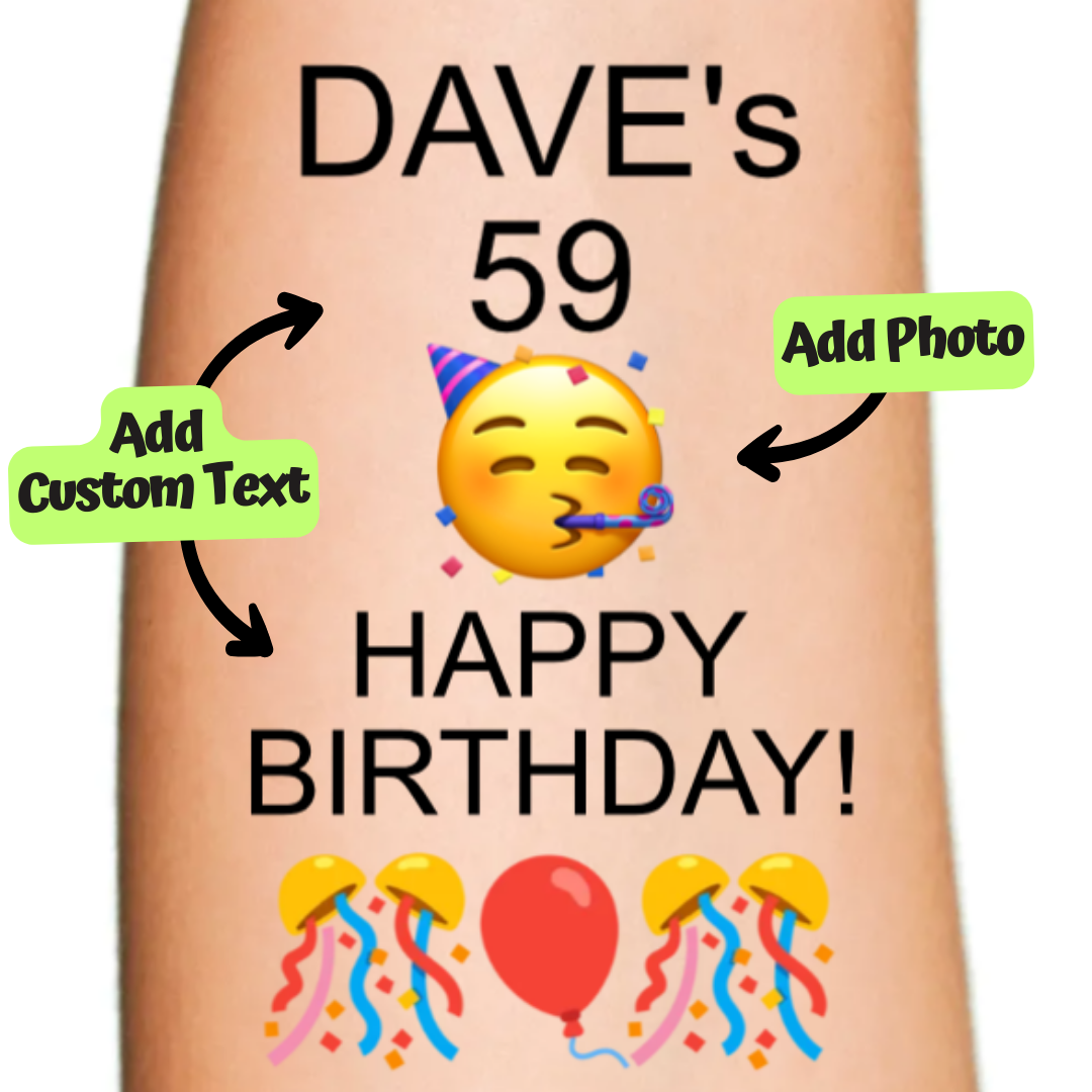 Custom Emoji Greetings Temporary Tattoo