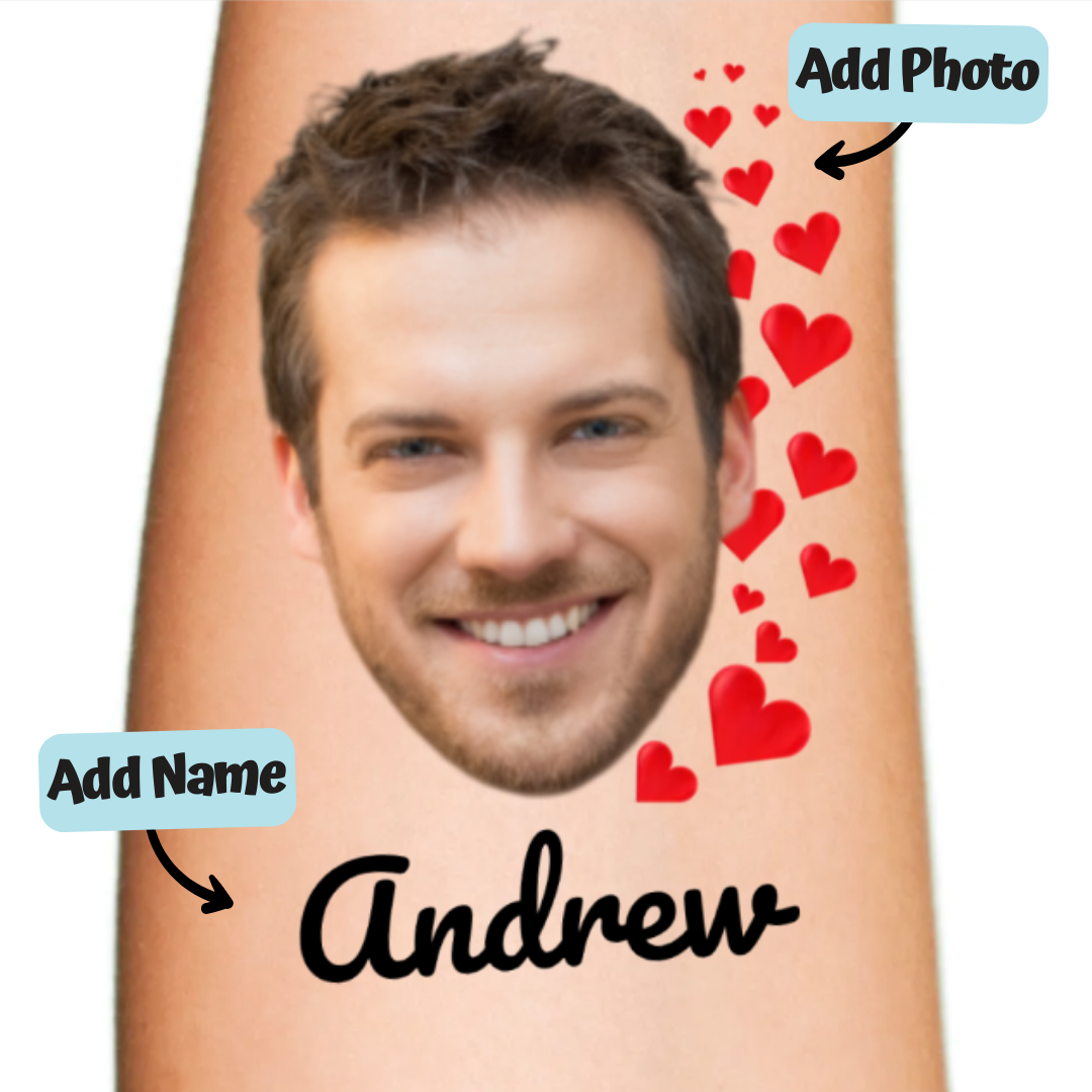 Sweet Multi Heart Anniversary Temporary Tattoo