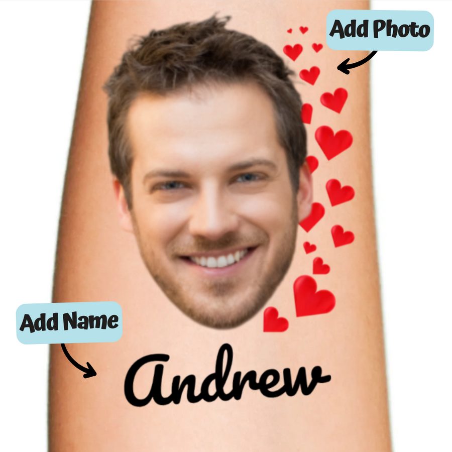 Sweet Multi Heart Anniversary Temporary Tattoo