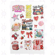 Summer Vibes Temporary Tattoo Sheet (20+ Tattoos)