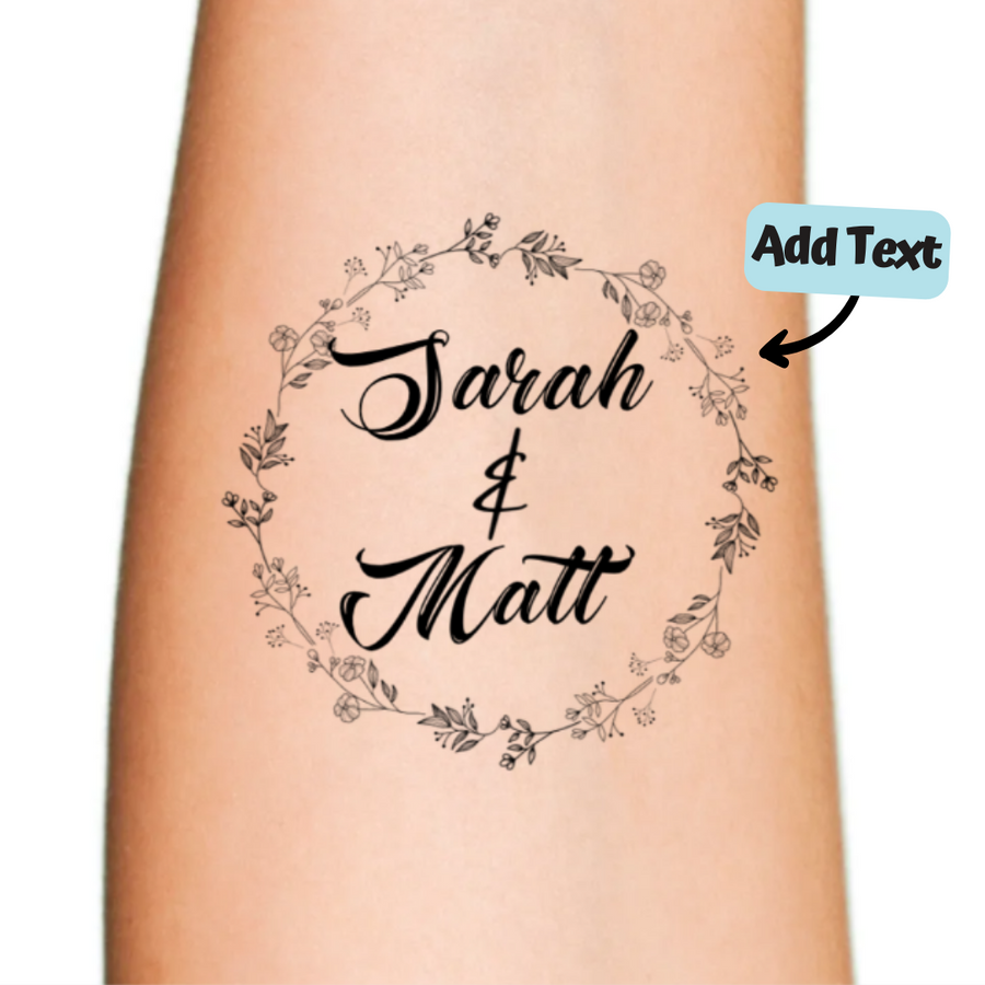 Custom Wedding Name Temporary Tattoo