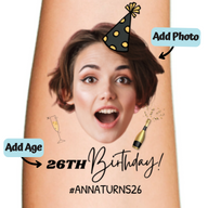 Birthday Celebration With Bottles Temporary Tattoo