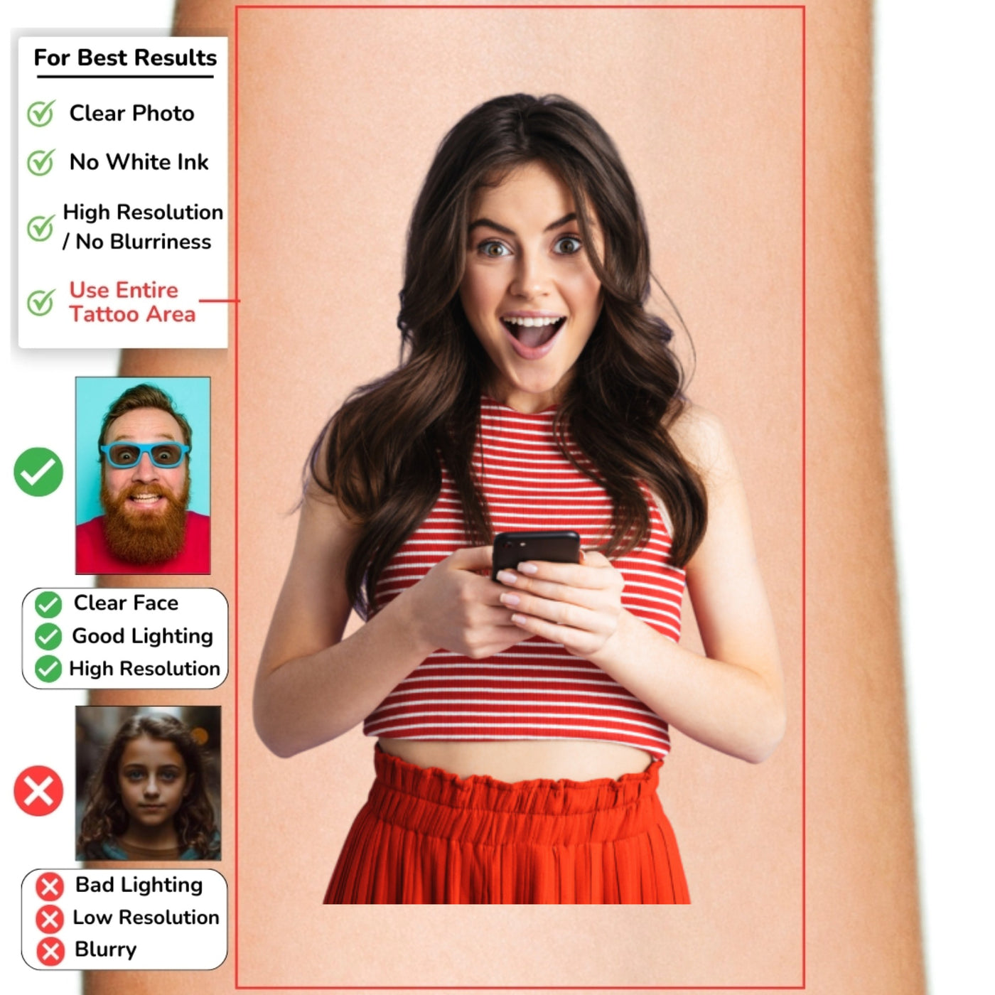 Custom Photo Temporary Tattoo - Background Removal