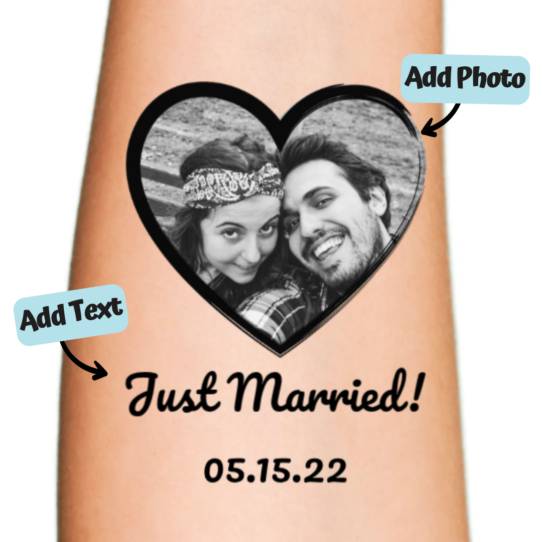 Anniversary Heart Custom Temporary Tattoo