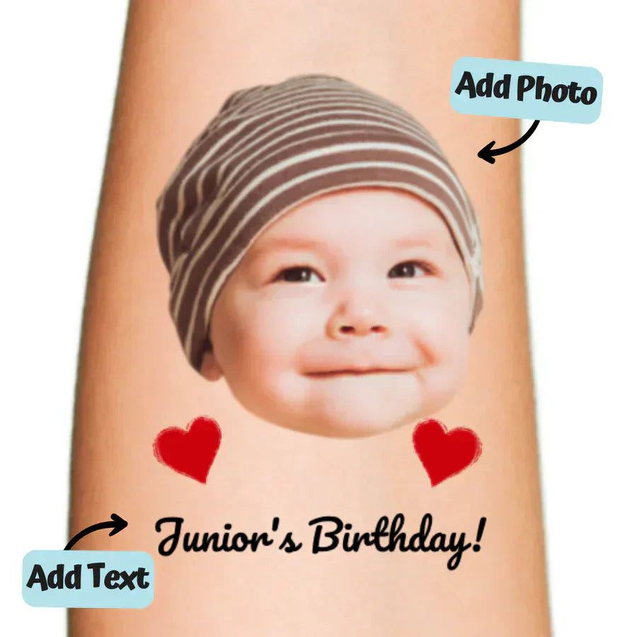 Birthday Temporary Tattoos by Age: 1–5, 6–12, Teens & Adults