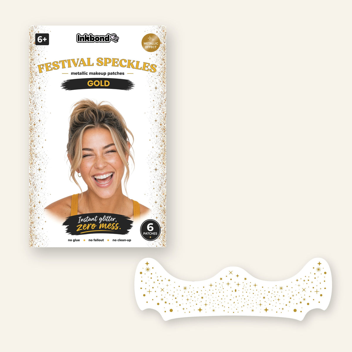 Gold Festival Speckles envelope with the six patch glitter freckle sheet