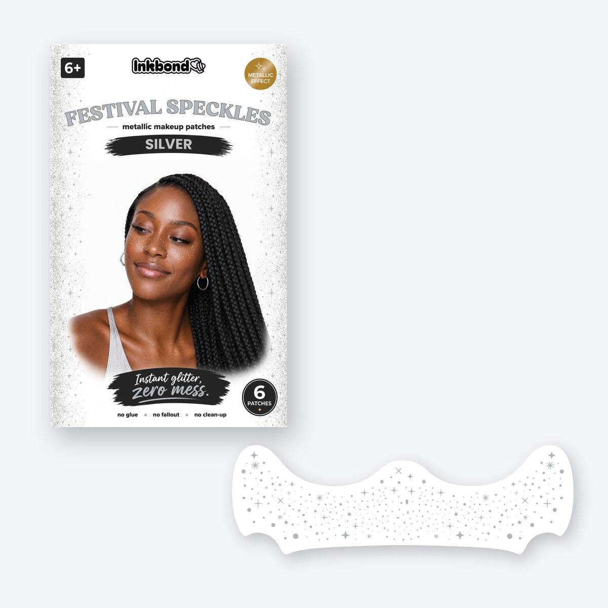 Silver Festival Speckles envelope with the six patch glitter freckle sheet