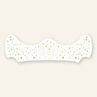 Gold metallic speckle patch close up showing the freckle pattern