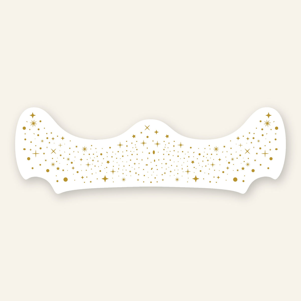 Gold metallic speckle patch close up showing the freckle pattern