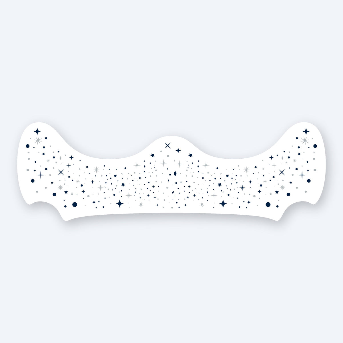 Navy blue and silver metallic speckle patch close up showing the freckle pattern