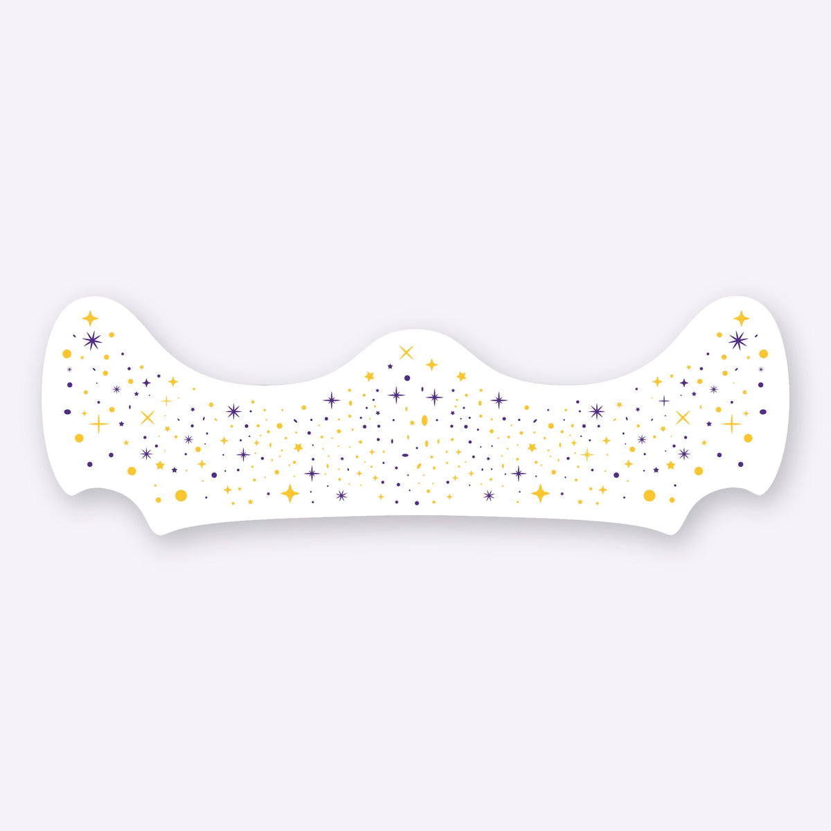 Purple and gold metallic speckle patch close up showing the freckle pattern