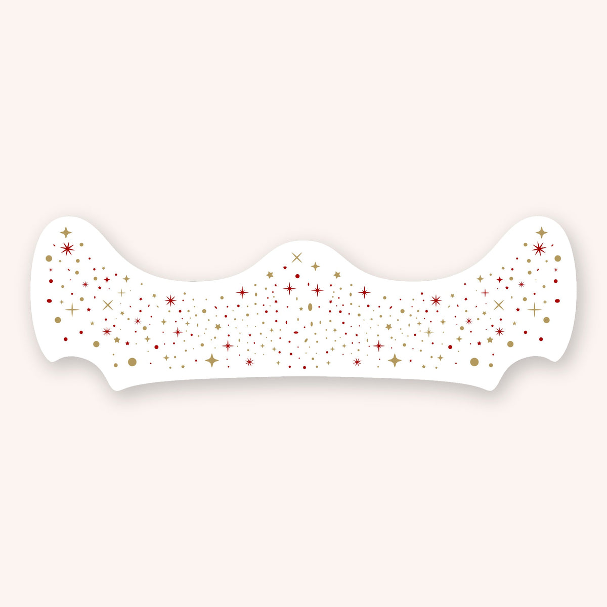 Red and gold metallic speckle patch close up showing the freckle pattern