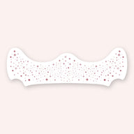 Rose gold metallic speckle patch close up showing the freckle pattern