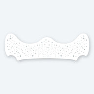 Silver metallic speckle patch close up showing the freckle pattern