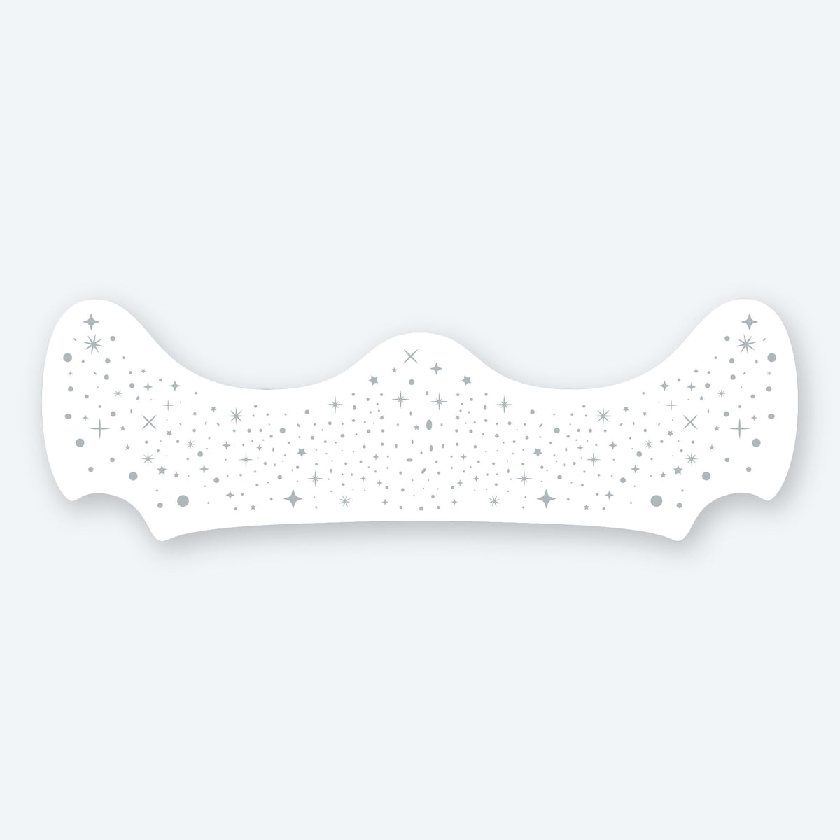 Silver metallic speckle patch close up showing the freckle pattern