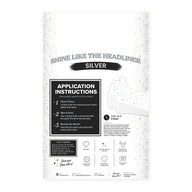 Silver Festival Speckles back panel with application instructions