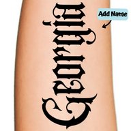 Custom Name Text Tattoo