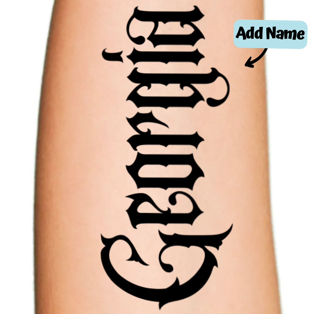 Custom Name Text Tattoo
