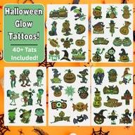 Halloween Glow in the Dark Temporary Tattoos Sheets (40+ Tattoos)
