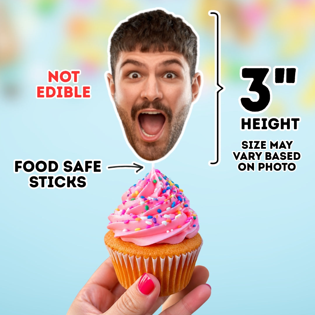 Custom Photo Face Cupcake Toppers