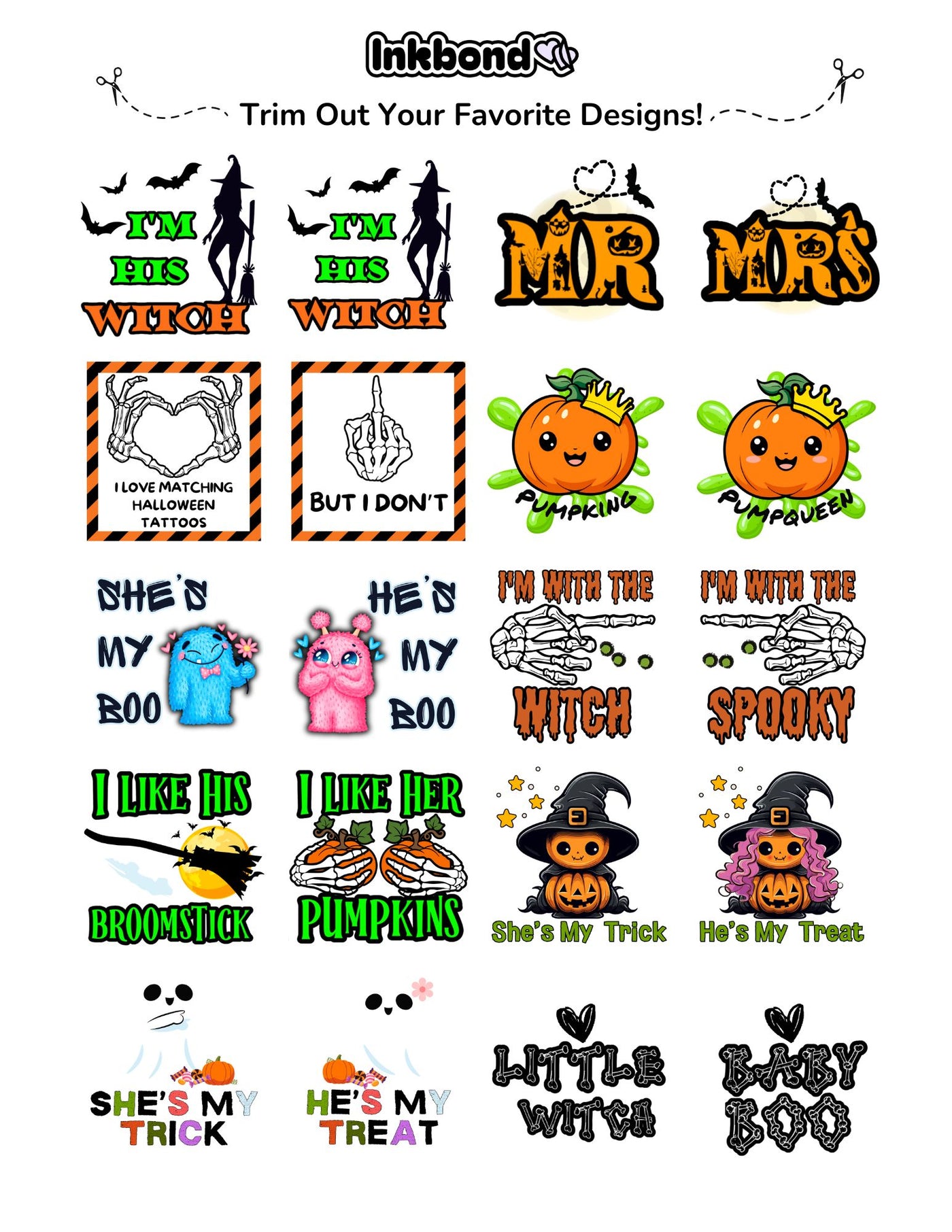 Couple's Halloween Tattoo Pack