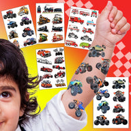 Monster Truck Party Temporary Tattoo Sheets (40+ Tattoos)