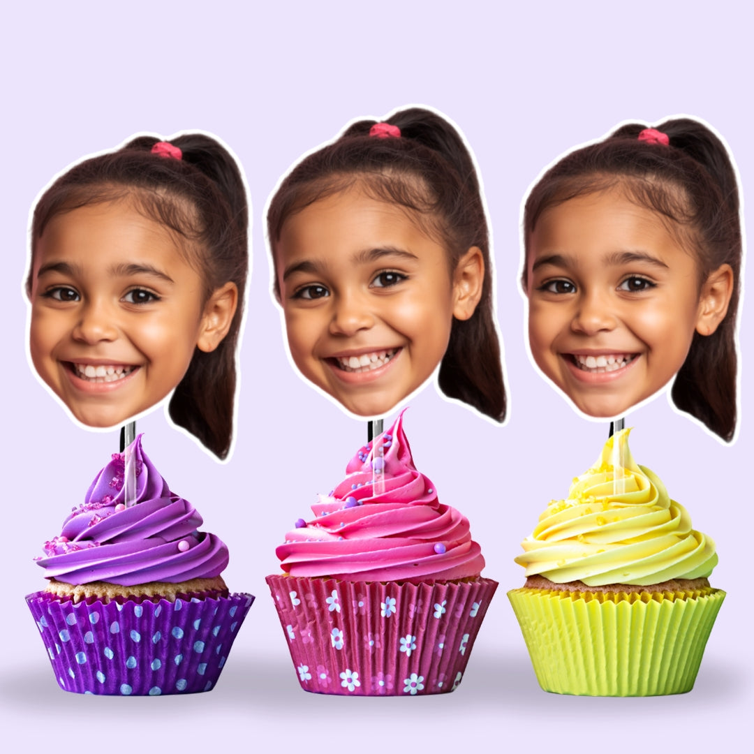 Custom Photo Face Cupcake Toppers