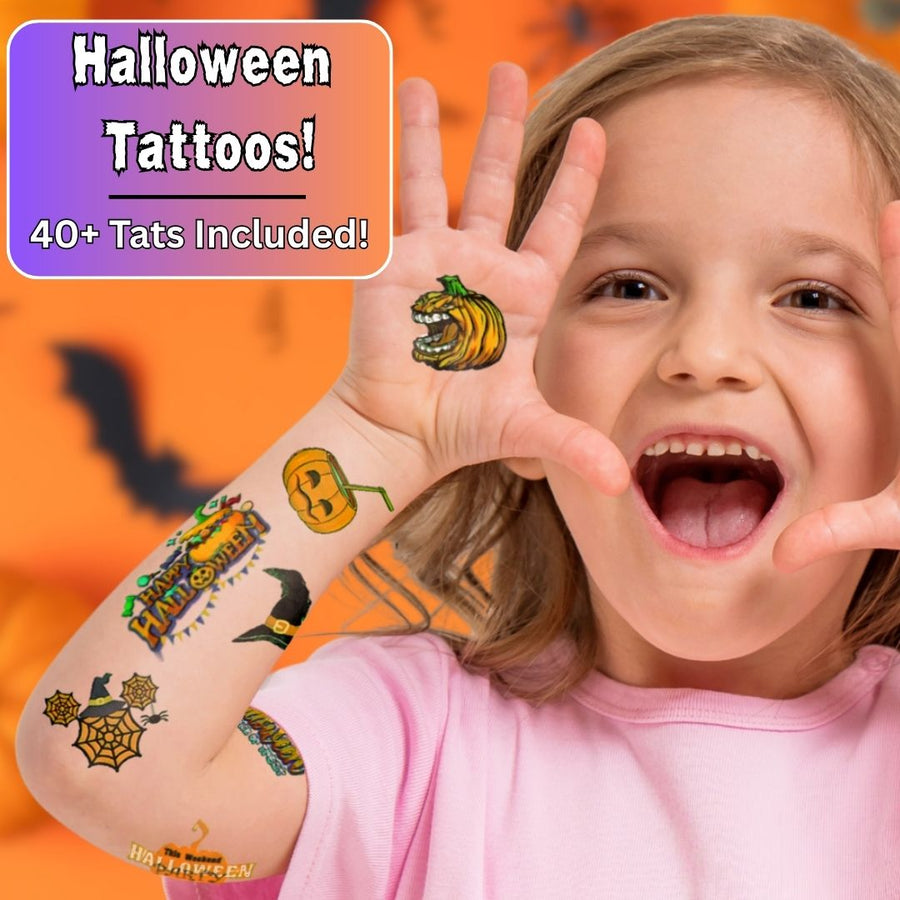 Halloween Spirit Temporary Tattoos Sheets (40+ Tattoos)