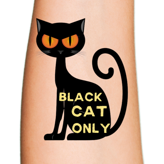 Black Cat Only Halloween Season Tattoo