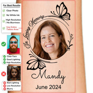 Memorial Border with Butterfly Custom Temporary Tattoo