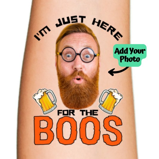 Here for the Boos With Beer Mugs Halloween Tattoo
