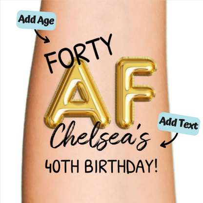Birthday Balloon Custom Temporary Tattoo
