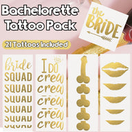 Bachelorette Metallic Temporary Tattoos (21 Tattoos)