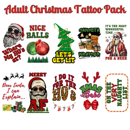 Adult Christmas Tattoo Pack