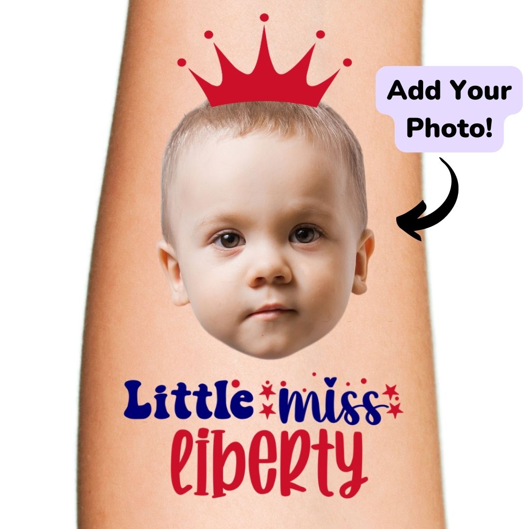 Little Miss Liberty Custom Temporary Tattoo for July 4th