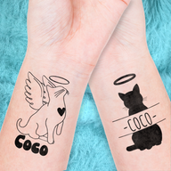 Beloved Pet Silhouette Memorial Custom Temporary Tattoo