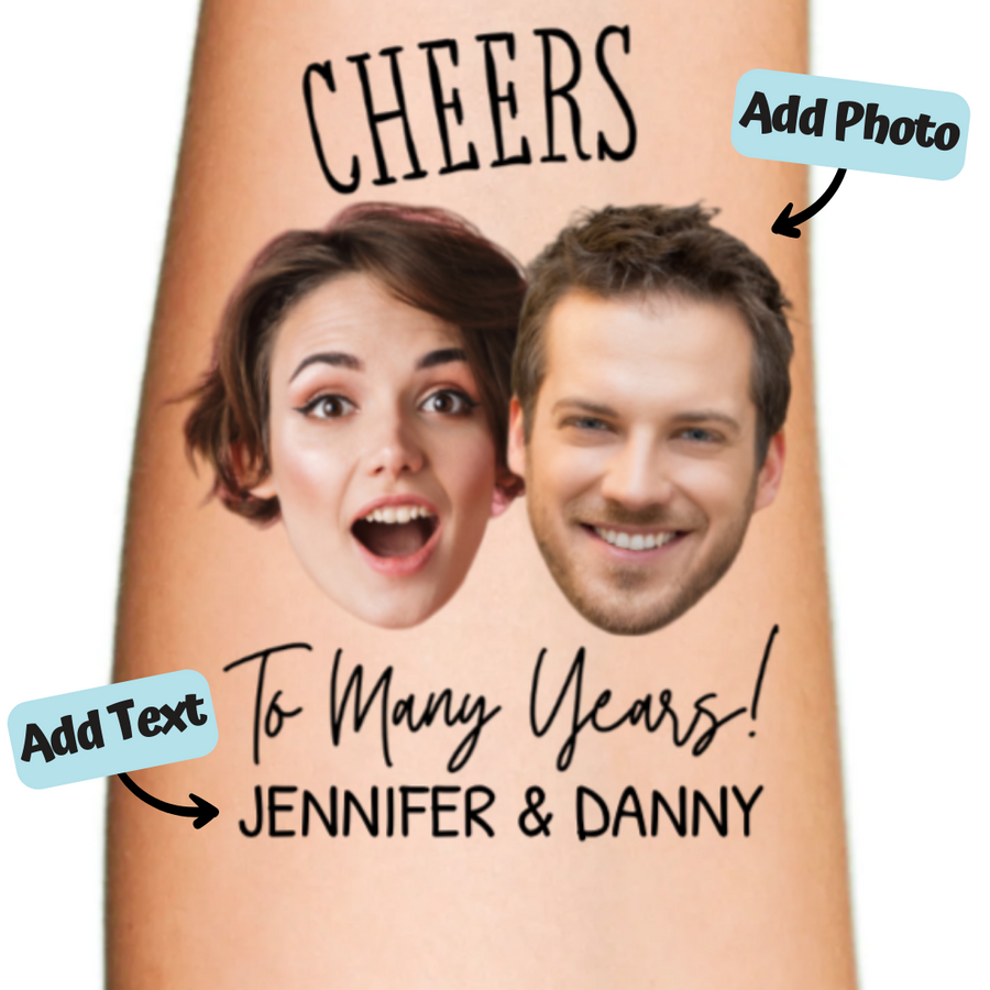 Cheers to Many Years Custom Tattoo to Celebrate Life's Milestones