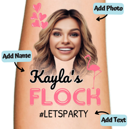 My Flock Flamingo Temporary Tattoo for Bachelorette Party