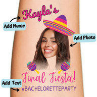 Final Fiesta Customizable Bachelorette Face Temporary Tattoo