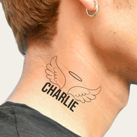 Halo and Wings Memorial Custom Temporary Tattoo