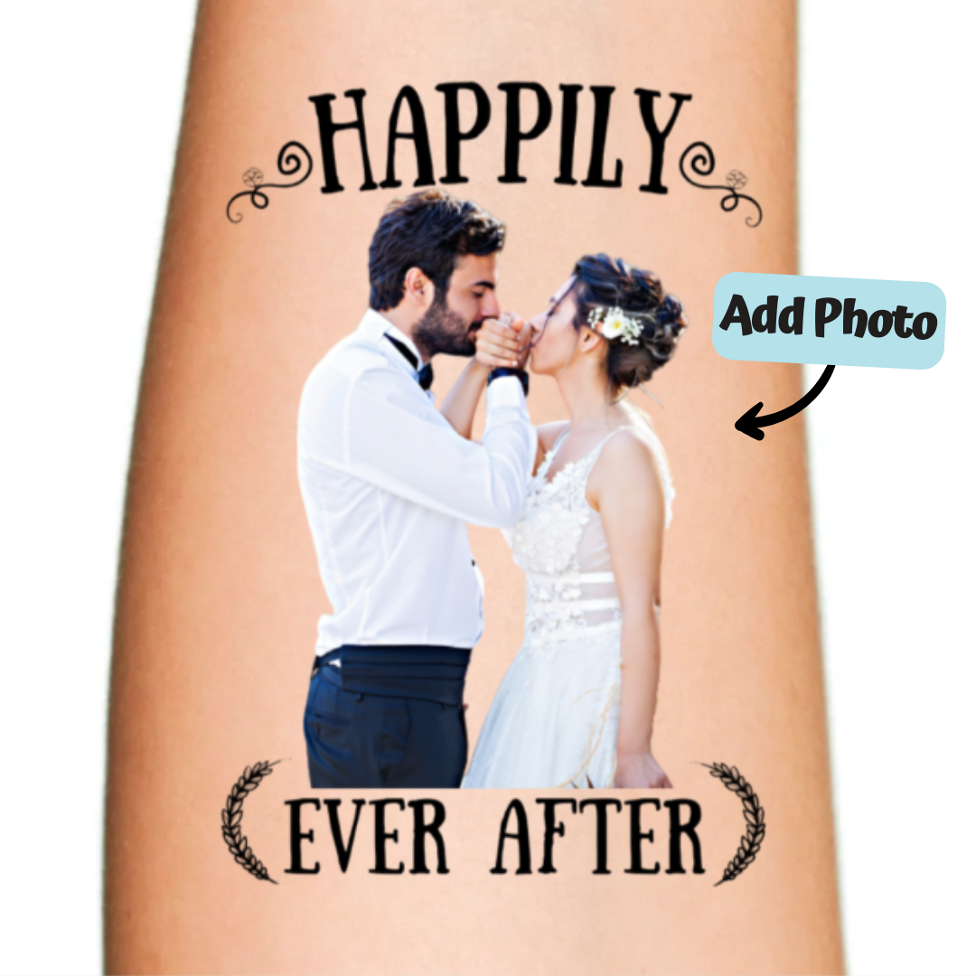 Happily Ever After Wedding Custom Temporary Tattoo
