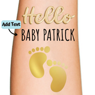 Hello Baby Footprints Tattoo for Baby Shower