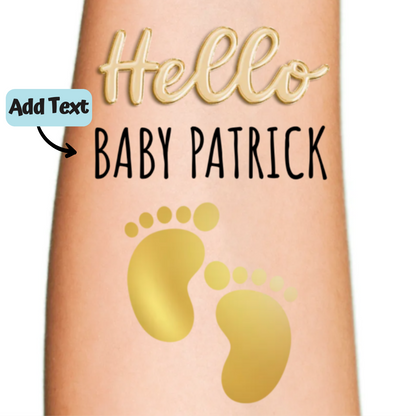 Hello Baby Footprints Tattoo for Baby Shower