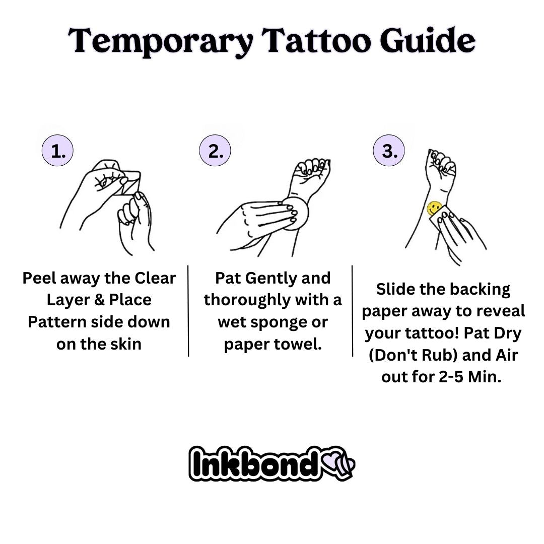 Birthday and Fab Silver Custom Temporary Tattoo Applying Guide