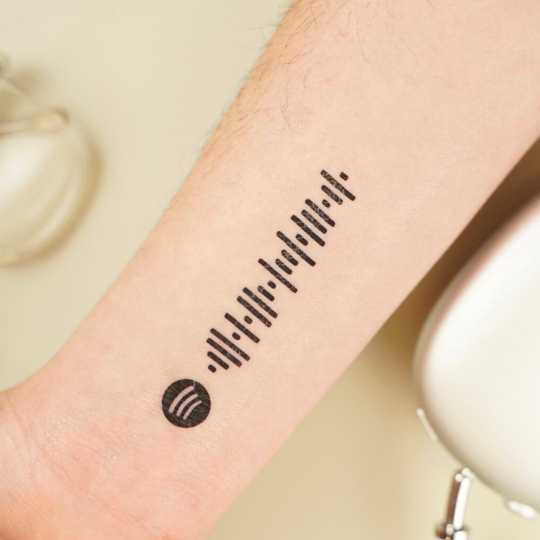 Custom Spotify Code Temporary Tattoo