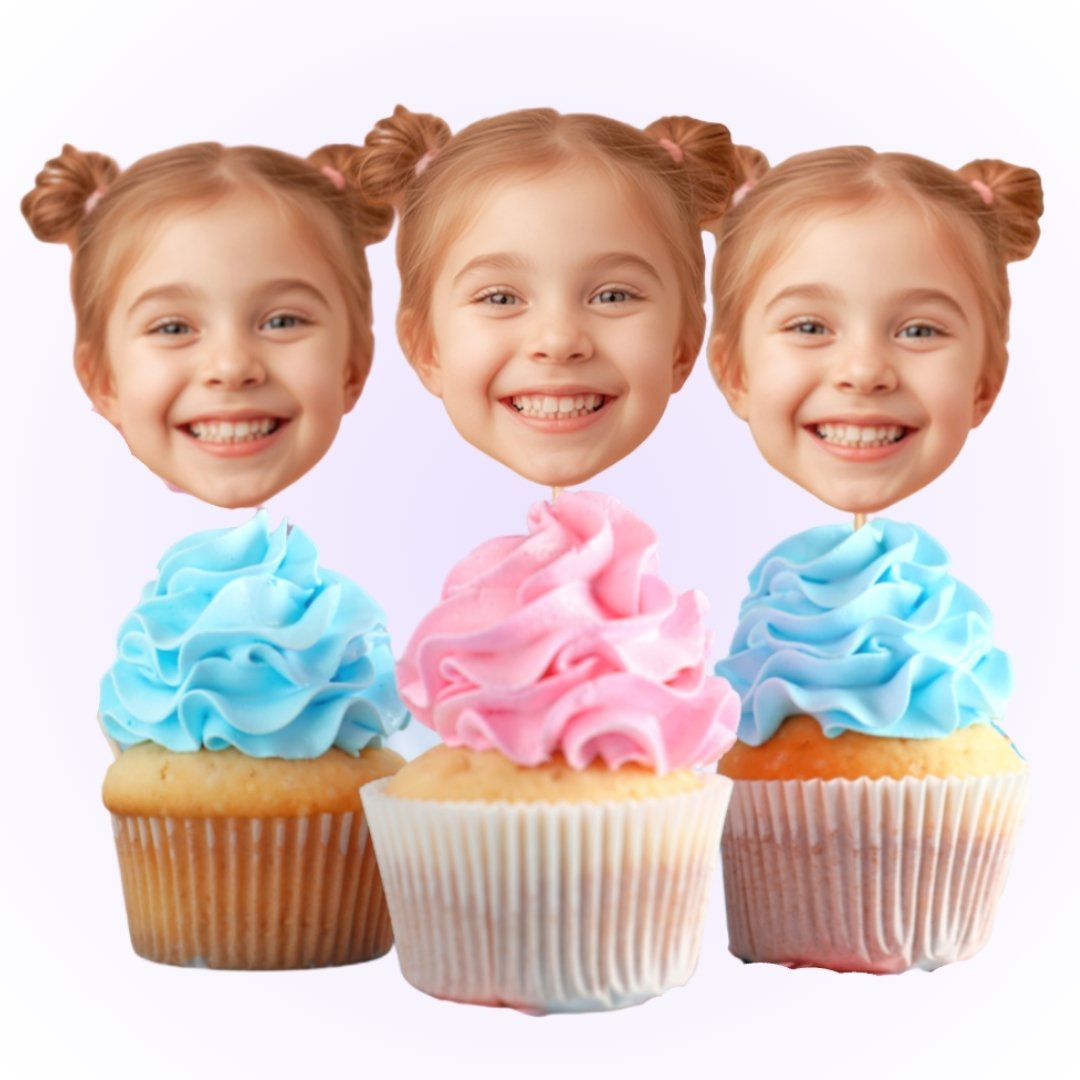 Custom Photo Face Cupcake Toppers